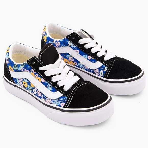 Vans Skate Shoes Floral Canvas Black Suede - Picture 2 of 11